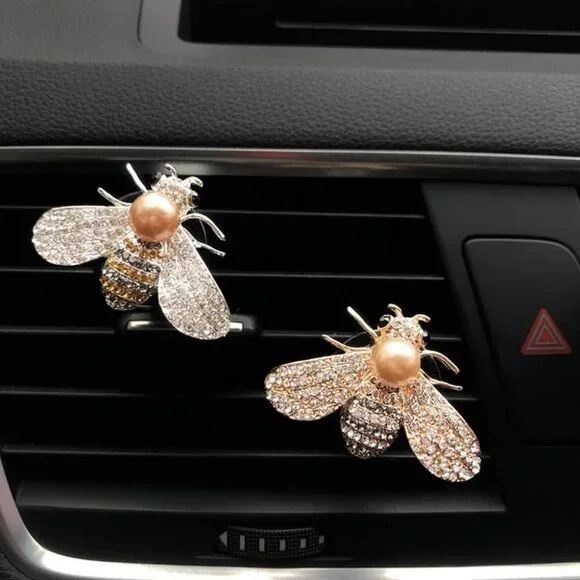 Bling Bee Crystal Car Air Fresheners - Rhinestone Diffuser Vent Clip Charms - Cu - Picture 6 of 7